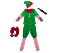 Disfraz de para niños, disfraz de ayudante de Papá Noel para vacaciones, disfraz de para niños y adultos, ropa de cosplay para Navidad