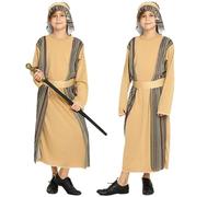 Disfraz de pastor para niños, disfraz de posadero para niños, disfraz de pastor, trajes de belén de aldeano, posadero, disfraz de guardián para niños y niñas, disfraz de belén para niños, disfraz de