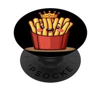 Disfraz de patatas fritas con corona del reino PopSockets PopGrip Adhesivo