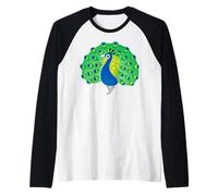 Disfraz de Pavo Real Camiseta Manga Raglan