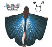 Disfraz de pavo real, disfraz de pavo real de disfraz de mujer adulta para las alas de mujer Women Cloak Halloween Dressing Accesorios disfraces Accesorios para la bufanda de pavo real Disfraz