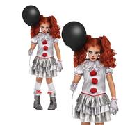Disfraz De Payaso Carnevil Para Niñas Penny Grey Halloween Fun World