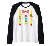 Disfraz De Payaso con Tirantes Disfraz De Carnaval Disfraz Camiseta Manga Raglan