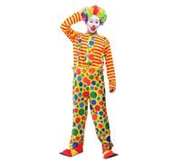 Disfraz de payaso de carnaval 2026 para hombres y mujeres, traje de actuación de circo, festival, cosplay, vestido con tirantes incluidos, ropa (naranja, talla única)