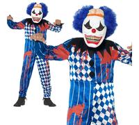 Disfraz de Payaso + Máscara Niños Halloween Siniestro Infantil