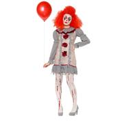 Disfraz De Payaso Vintage Para Damas Halloween Horror Escalofriante Nuevo
