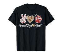 Disfraz de Peace Love Rescue para Adoptar Perros y Gatos Camiseta