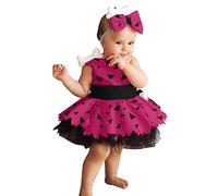 Disfraz de Pebbles Picapiedra Niña Carnaval Bebe Princesa Vestido con Banda Lazo Hueso Cavernicola Ropa para Fiesta