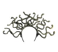 Disfraz de pelo de serpiente, aro de pelo de serpiente, accesorio de maquillaje, mitología griega antigua, hebilla de cabeza de serpiente, suministros de fiesta (dorado)