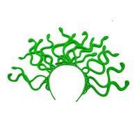 Disfraz de pelo de serpiente, aro de pelo de serpiente, accesorio de maquillaje, mitología griega antigua, hebilla de cabeza de serpiente, suministros de fiesta (verde2)