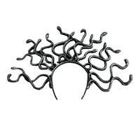 Disfraz de pelo de serpiente, para Halloween, cosplay, graduación, maquillaje, mitología griega antigua, hebilla de cabeza de serpiente, suministros para fiestas (plateado)