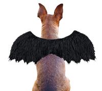 Disfraz de Peluche con alas de Diablo y ángel para Mascotas, Halloween, | Correa segura ajustable, traje de fiesta de utilería para fotos de Cosplay de murciélago de hada esponjoso