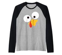 Disfraz de peregrino de Cara de Pavo Loco Divertido Camiseta Manga Raglan