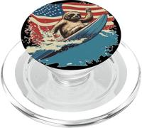 Disfraz de perezoso surfista patriótico para adultos y niños PopSockets PopGrip para MagSafe