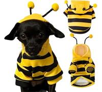 Disfraz de Perro con Capucha de Abejorro para Mascotas, Abrigo Divertido para Perros Pequeños y Medianos, Cachorros, Chihuahua, Yorkie, Fiesta de Halloween, Cosplay, Negro y Amarillo
