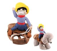 Disfraz de perro creativo de 1 pieza, disfraz de jinete de vaquero, disfraz de Halloween para perros, ropa divertida para mascotas, suéter para perros