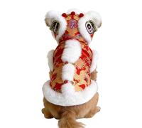 Disfraz de Perro Danza del León para Perros Pequeños y Medianos - Disfraz de Mascota de Año Nuevo Traje Bronceado de León Chino | Ropa de cosplay para perros para festivales, desfiles, sesiones de fot