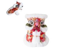 Disfraz de perro de baile de león chino, abrigo de baile para perros de Año Nuevo 2026, ropa de invierno para perros pequeños y medianos, oso de peluche, traje festivo Bichon Frise con patrón de