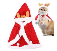 Disfraz de Perro de Gato,Traje de Navidad para Mascotas Poncho | Elementos navideños Pet Cape - Disfraz de Perro Cachorro Cómodo Ropa de Vacaciones para Perro Cachorro Gato