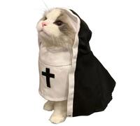 Disfraz de perro de Halloween - Juego de roles para perros disfraces divertidos cosplay -monja -traje, hermana -hábito para mascotas, lindo disfraz para mascotas para perros y gatos pequeños