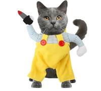 Disfraz de perro , disfraces de gato de halloween, traje de asesino, novedad, cosplay, ropa para perros - Accesorios para fotos, traje de halloween para gatos y perros pequeños