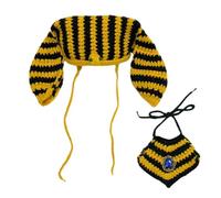 Disfraz de perro - Disfraz de Halloween para mascotas 40 x 12 cm, Amplia aplicación | Sombrero Bandana ajustable de poliéster, accesorios de fotos con rayas doradas, trajes de perro