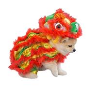 Disfraz de Perro Gato dragón, Ropa de Danza del león, Disfraz de Mascota de Año Nuevo Chino con Lentejuelas, de Cosas Divertidas, Chaqueta con Capucha para Mascotas, para Perros pequeños