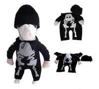 Disfraz de perro Halloween, esqueleto para mascotas, disfraz de Halloween para mascotas, Halloween, perro, gato, cráneo, suéter con sombrero, calavera gótica, gatos, perros, mascotas, decoraciones (A,