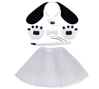 Disfraz de perro para niños, accesorio para la oreja, guante, pajarita para niños, niñas, Navidad, Halloween, cosplay, fiesta, novedad, White dog sixpiece, M
