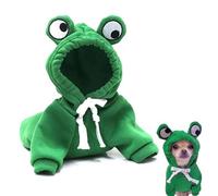 Disfraz de perro Stitch - Ropa de perro salchicha de algodón verde, sudadera suave y cálida para perros pequeños - Diseño transpirable fácil de poner con cremallera - Accesorios ideales para perros