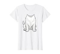 Disfraz de Perro West Highland White Terrier, diseño gráfico Camiseta gráfica económica, Mujer, Blanco, L