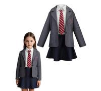 Disfraz de personaje de libro para niñas, uniforme escolar, chaqueta gris, camisa blanca, falda negra y corbata, disfraces del Día Mundial del Libro de Roald Dahl para niños