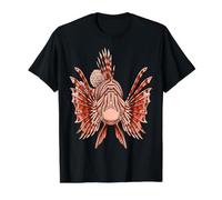 Disfraz de pez león gráfico Divertido pez Halloween Cosplay Camiseta gráfica económica, Hombre, Negro, L
