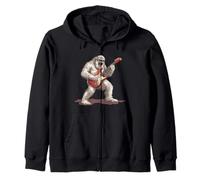 Disfraz de pie grande blanco con guitarra para los amantes del balancín Sudadera con Capucha