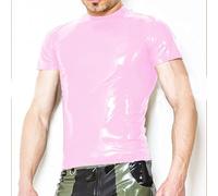 Disfraz de piel sintética con barra elástica para hombre, color rosa claro, talla 7XL
