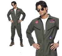 Disfraz De Piloto Adulto Top GUN Traje De Vuelo Uniforme M-XL