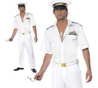 Disfraz De Piloto Blanco Para Hombre De Los Años 80 De Top GUN, Talla M L