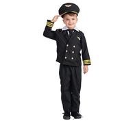 Dress Up America Disfraz de piloto para niños y niñas - Uniforme de capitán de línea aérea para niños - Juego de rol para niños