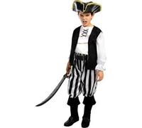 Disfraz de pirata a rayas para niño- Colección blanca y negra 5-6 años