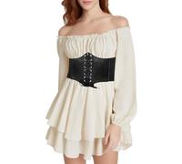 Disfraz De Pirata Mujer Pirata Disfraz De Epoca Victoriana Xl Blanco Vikinga Mujer Adolescente Bufon Steampunk Falda Camisa Blanca Chicas Corsaria Sexy Vestido Blanco Disfraces Carnaval Peter Pan