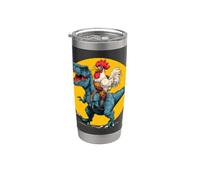 Disfraz de pollo Best Friends para amantes de los dinosaurios Vaso térmico de acero inoxidable de doble pared