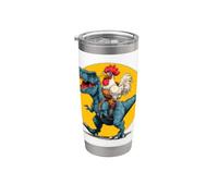 Disfraz de pollo Best Friends para amantes de los dinosaurios Vaso térmico de acero inoxidable de doble pared