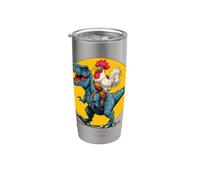 Disfraz de pollo Best Friends para amantes de los dinosaurios Vaso térmico de acero inoxidable de doble pared