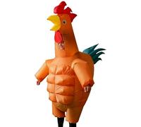 Disfraz de pollo inflable Divertido Cosplay Músculos abdominales Disfraz Adulto Hombres Mujeres Adolescentes Carnaval Espectáculo Navidad Halloween Ligero Cómodo Fácil de usar Portátil Origen