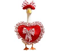 Disfraz De Porche De Ganso - Vestido De Diseño De Corazón De Amor | Vestido Artístico Con Estatua De 23 Pulgadas, Con Sombrero Decoración Del Jardín Del Porche Delantero | Estatua Delx Corazón Amor De