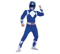 Disfraz de Power Ranger azul tamaρo infantil Beast Morphers musculoso personaje acolchado mono y mαscara clαsico tamaρo infantil pequeρo (4-6)