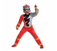 Disfraz De Power Rangers Rojo Dino Fury Para Niños Musculoso De Halloween 115919