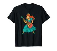 Disfraz de princesa bonita con guitarra eléctrica para fanáticos del rock Camiseta