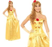 Disfraz De Princesa Dorada Belleza Adulto Damas Elegante Reino Unido 8-22