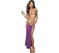 Disfraz de princesa Leia esclava para mujer, traje de bikini Leia, uniforme de Miss Manners, vestido de falda para Halloween, Pueple, talla única
